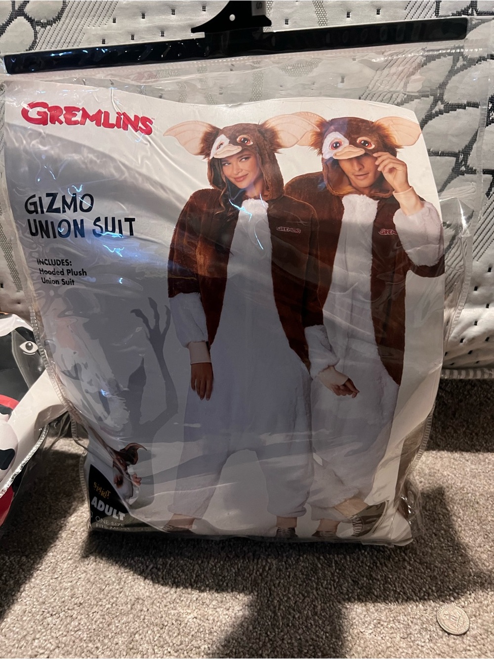 Gremlins Gizmo Brown and White Hooded Union Suit Costume